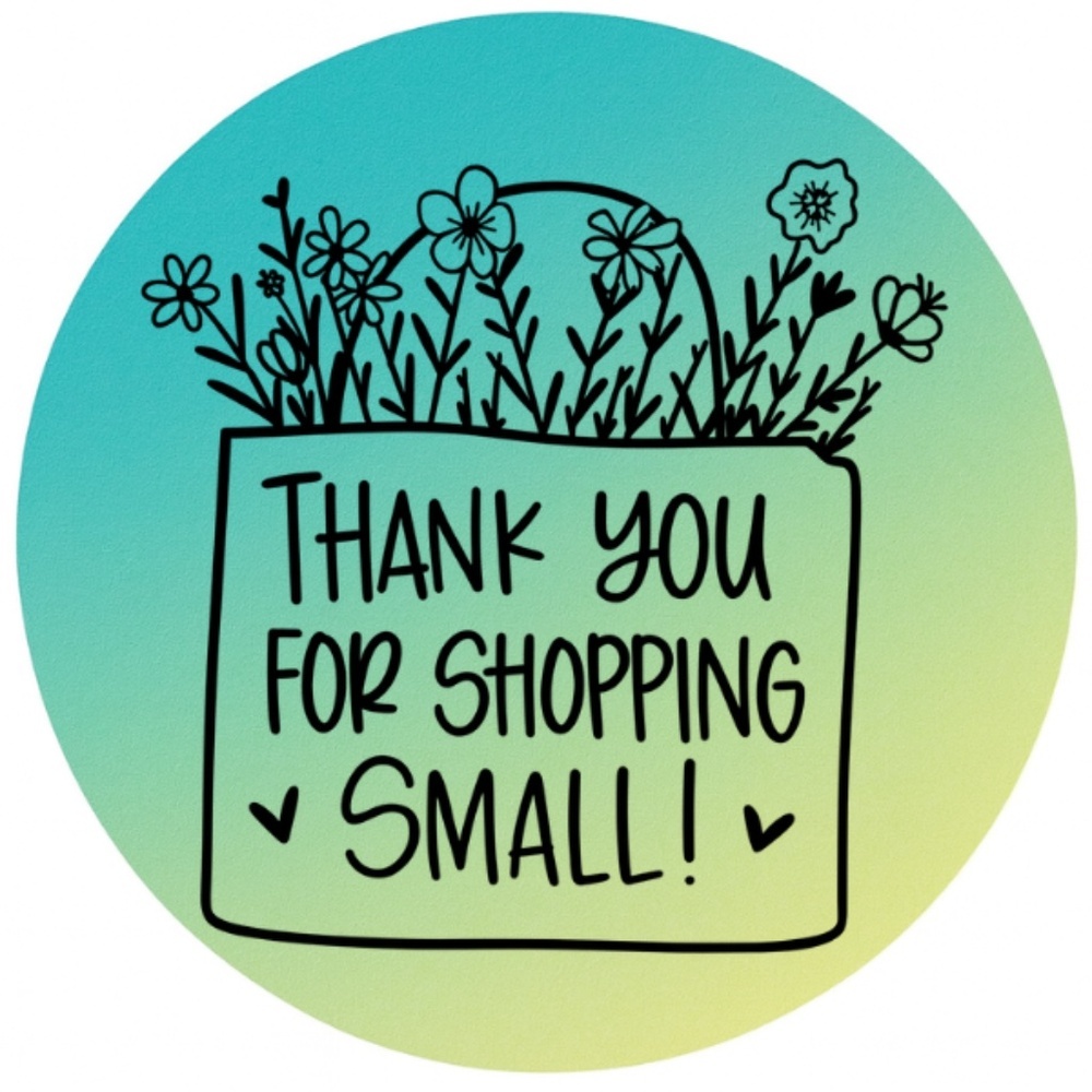 Thank You for Shopping Small Sticker – Small Business Packaging Labels – Cute - Picture 2 of 3